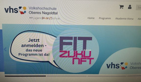 Ausschnitt aus der VHS-Homepage